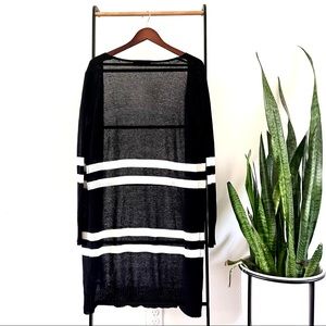 Black and White Long Cardigan